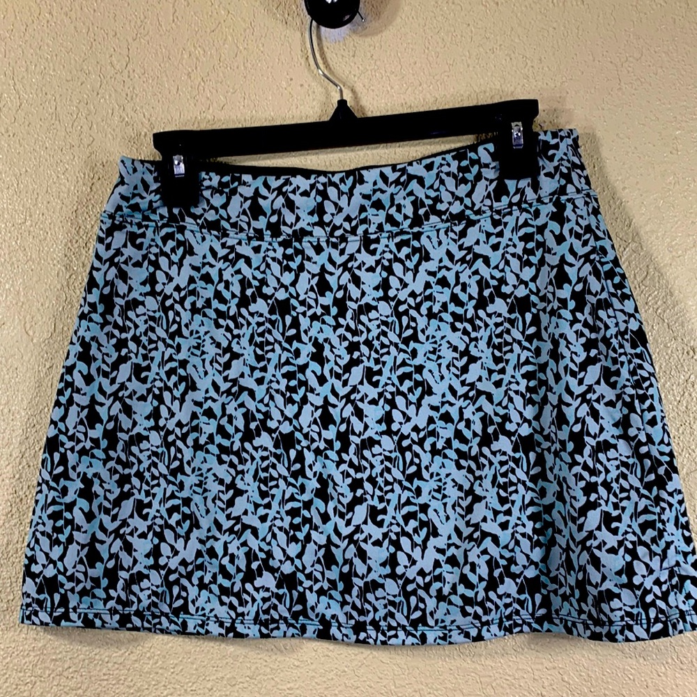 Tranquility Skort Skirt Shorts Black Blue Floral S